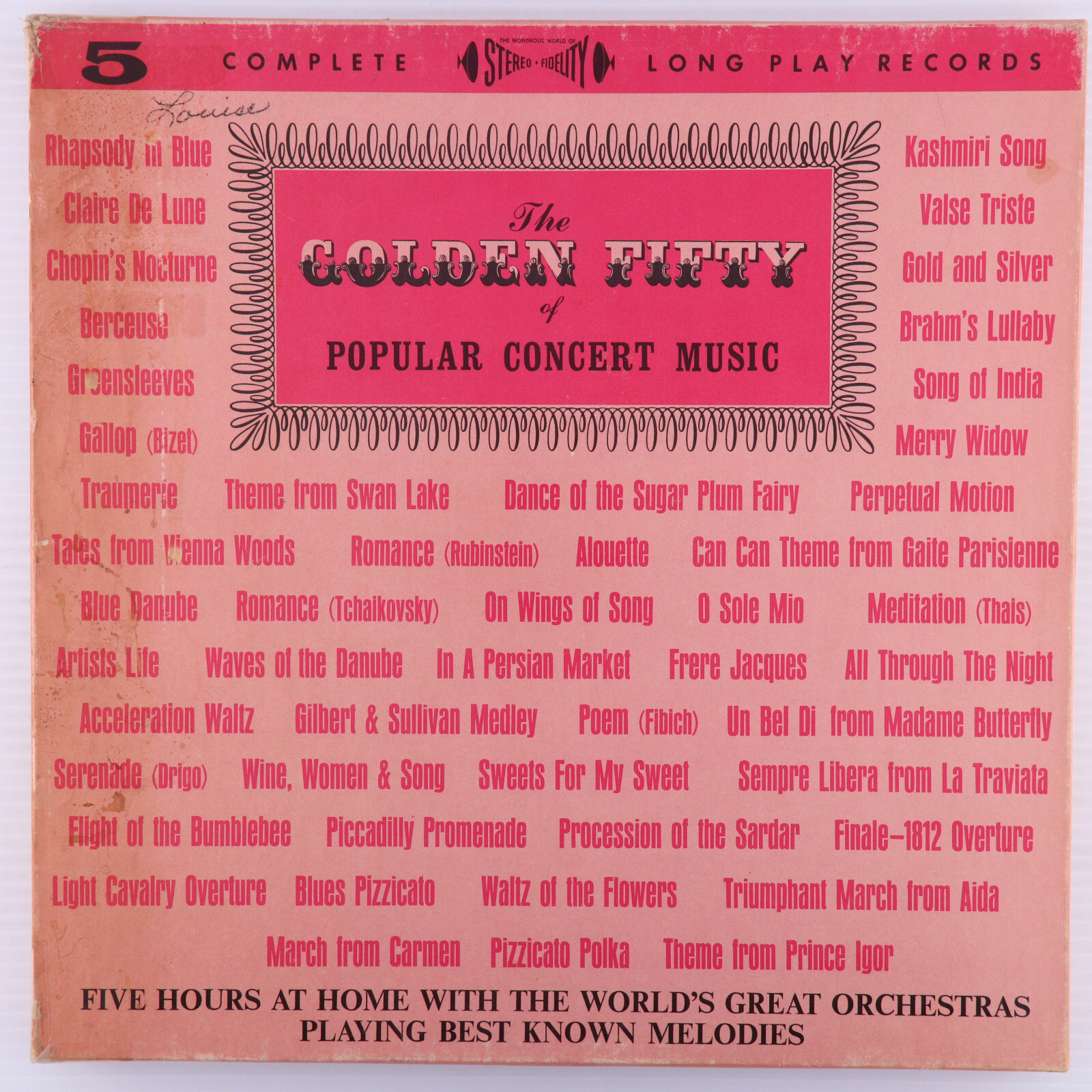 The Golden Fifty Of Popular Concert Music – Stereo Fidelity 5xLP SF-G-50 Box Set