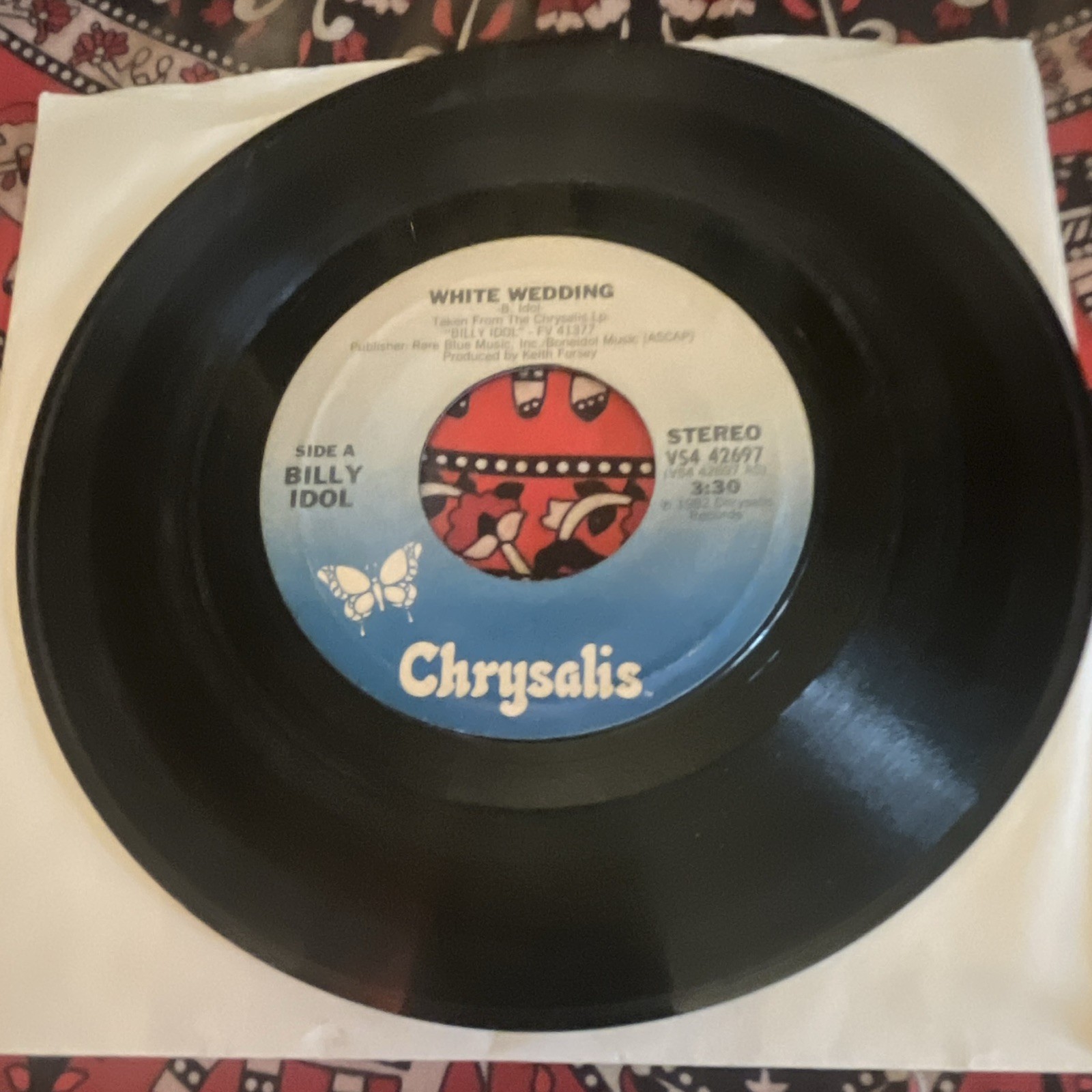 Billy Idol White Wedding 7″ Black Vinyl Single Chrysalis VS4 42697 Stereo