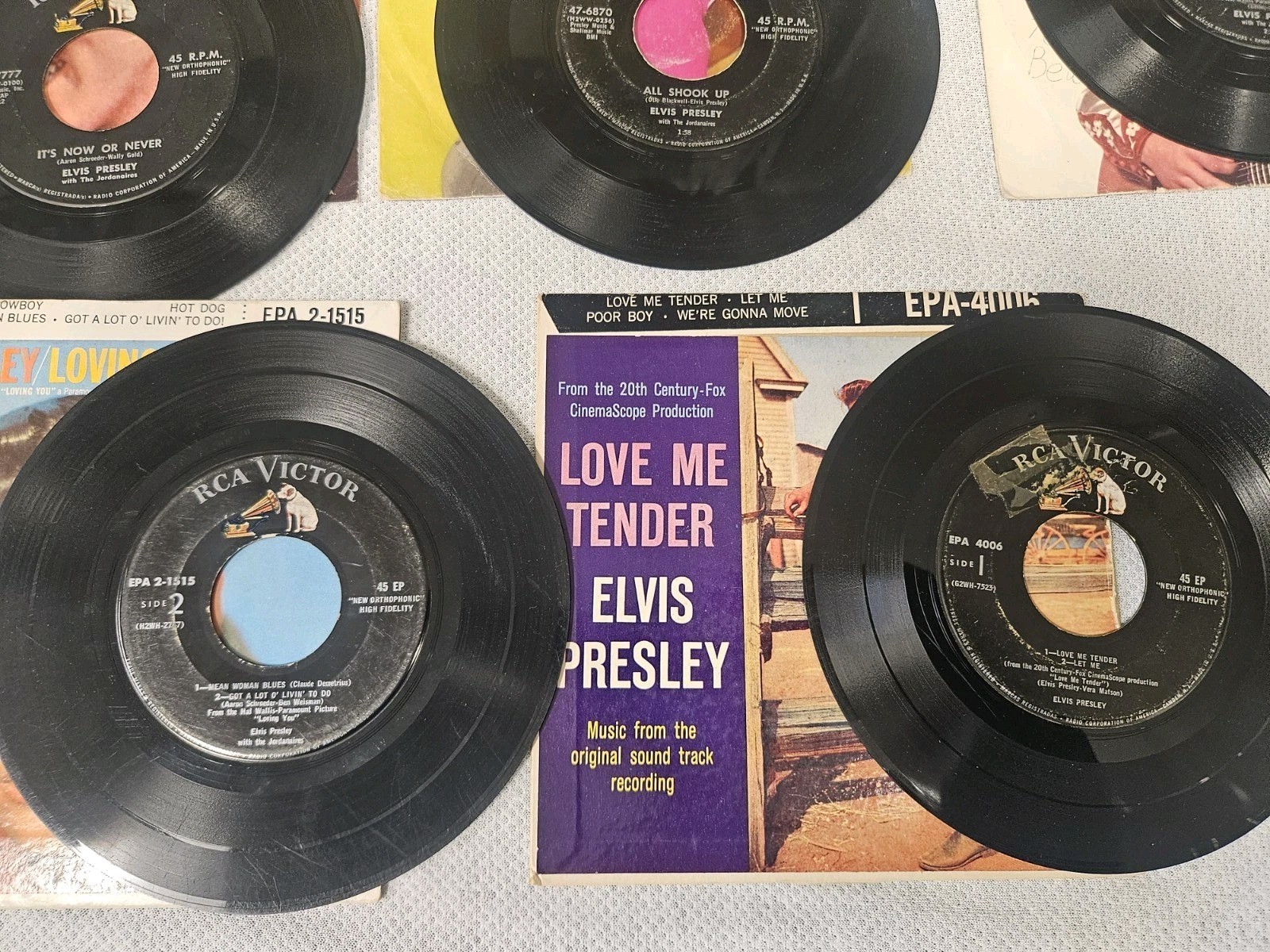 45 RPM RECORD PICTURE SLEEVE ELVIS PRESLEY LOT Of 11 Vinyl 7 Inch Shook Up READ