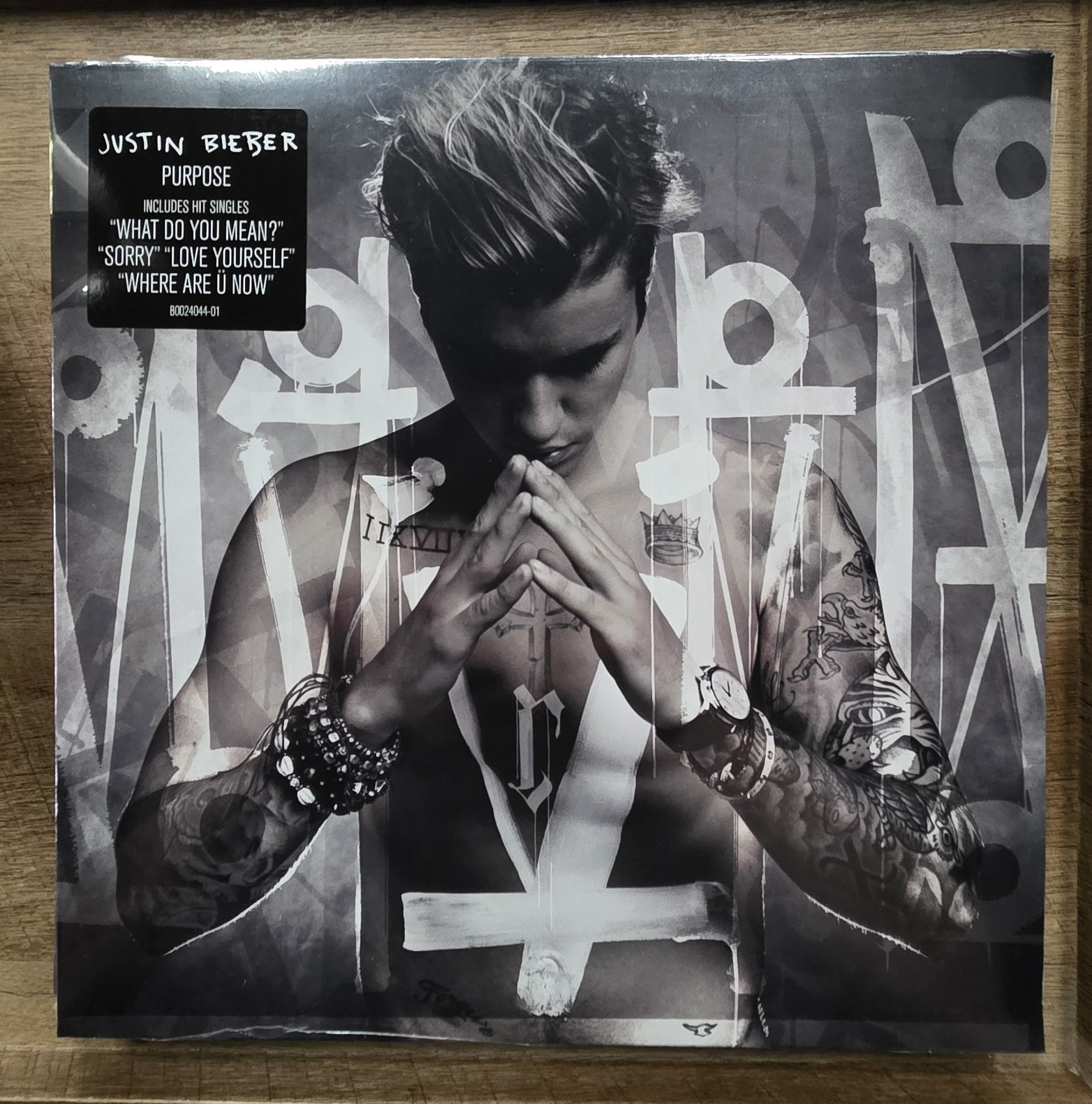 Justin Bieber Purpose 2LP Black Vinyl Record Def Jam Pop, Cardboard Sleeve