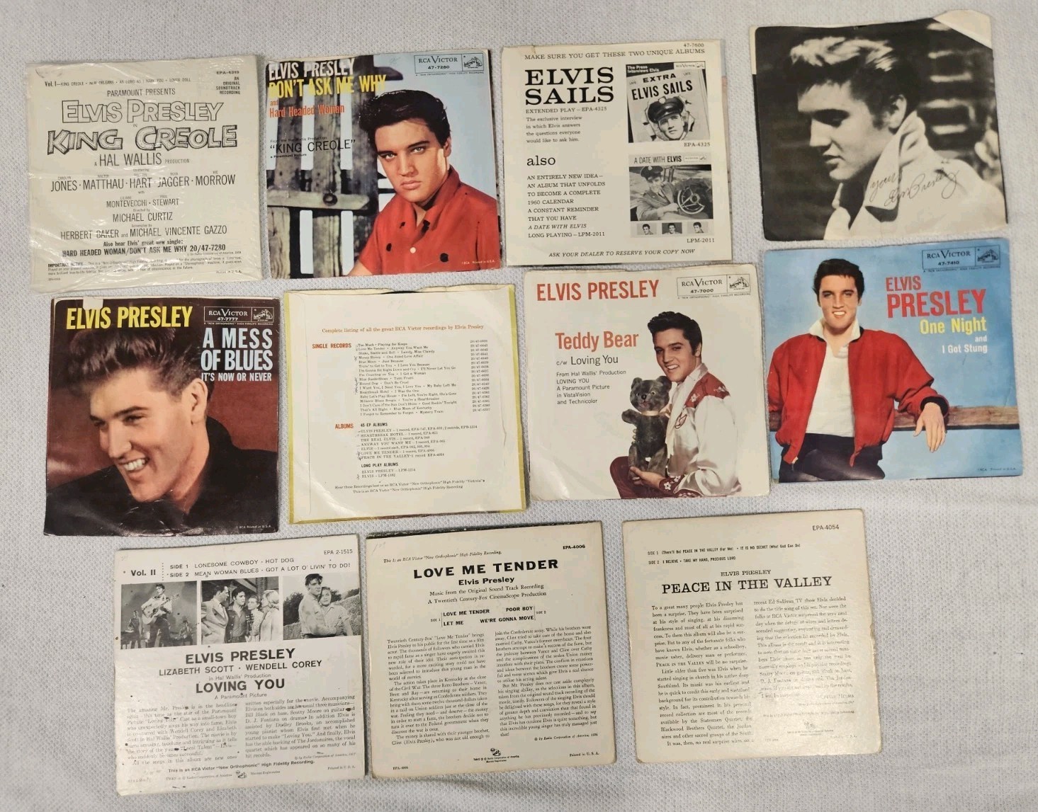 45 RPM RECORD PICTURE SLEEVE ELVIS PRESLEY LOT Of 11 Vinyl 7 Inch Shook Up READ
