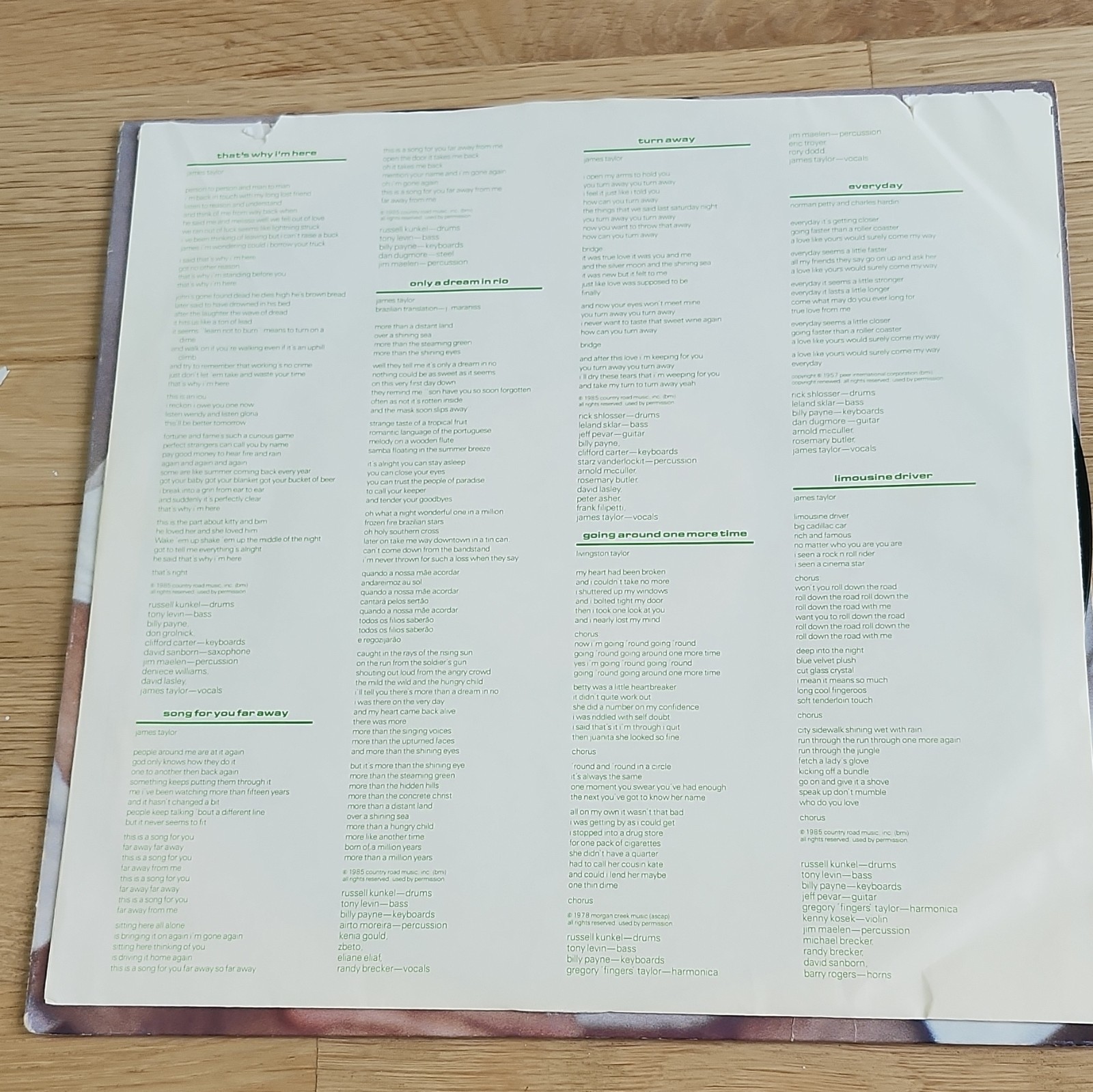 James Taylor That’s Why I’m Here Col FC 40052 12″ Vinyl LP Stereo EASTER EGG